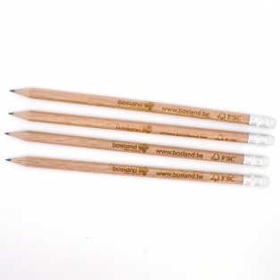 Bleistift mit Radiergummi, sechseckig - FSC 100%